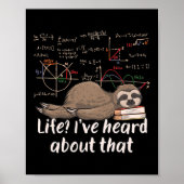 Mathematiker Sloth Cartoon Math Funny Mah Poster (Vorne)
