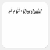 Mathematiker Spaß Spaß Quadratischer Aufkleber (Vorderseite)