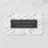 Mathematiker Stilvolle Mathematik formas Muster Visitenkarte (Vorderseite)