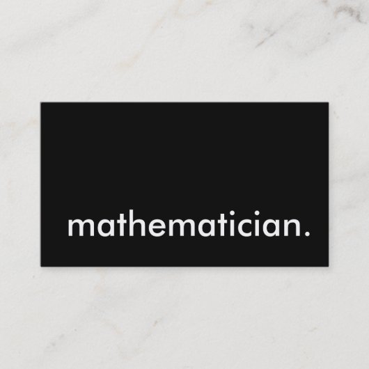 Mathematiker. Visitenkarte (Vorderseite)