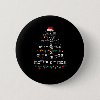 Mathematiker zu Weihnachten Mathe Merry Xmas Tree  Button
