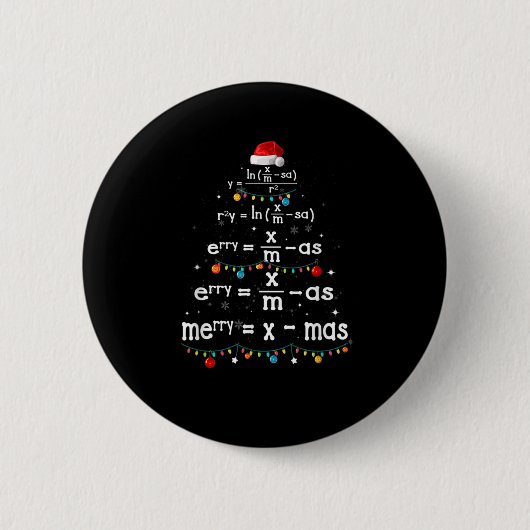 Mathematiker zu Weihnachten Mathe Merry Xmas Tree  Button (Vorderseite)