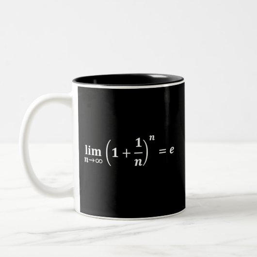 Mathematikgleichungen: Limit gleich e: exponentiel Zweifarbige Tasse (Links)