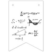 Mathematikklasse | Minimalistische Schwarz-Weiß-De Wimpelkette (Dritte Fahne)