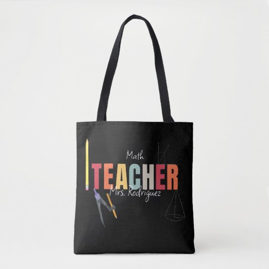 Mathematiklehrer Custom Black Tasche (Vorderseite)