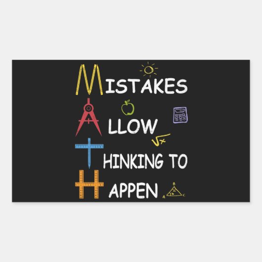 Mathematiklehrer-Fehler erlauben es zu denken Rechteckiger Aufkleber (Vorderseite)