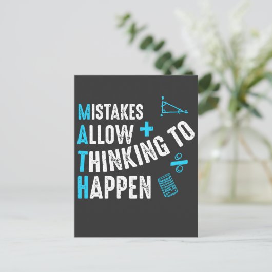 Mathematiklehrer: Fehler in der Schule ermöglichen Postkarte (Stehend Vorderseite)