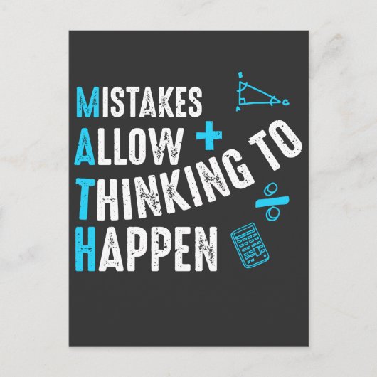 Mathematiklehrer: Fehler in der Schule ermöglichen Postkarte (Vorderseite)