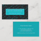 Mathematiklehrer Gleichung Aquamarin Blue Visitenkarte (Vorne/Hinten)