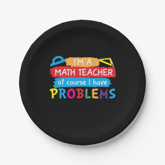 Mathematiklehrer Ich bin Mathematiklehrer Pappteller (Vorderseite)