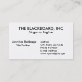 Mathematiklehrer im Blackboard-Bereich Visitenkarte (Rückseite)