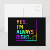 Mathematiklehrer immer Recht Mathematik Einladungspostkarte (Vorne/Hinten)