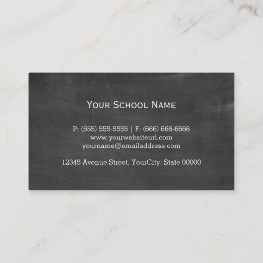 Mathematiklehrer Mathematik Formel Chalkboard Visitenkarte (Rückseite)