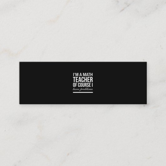 Mathematiklehrer mit Problemen weiß Mini Visitenkarte (Vorderseite)
