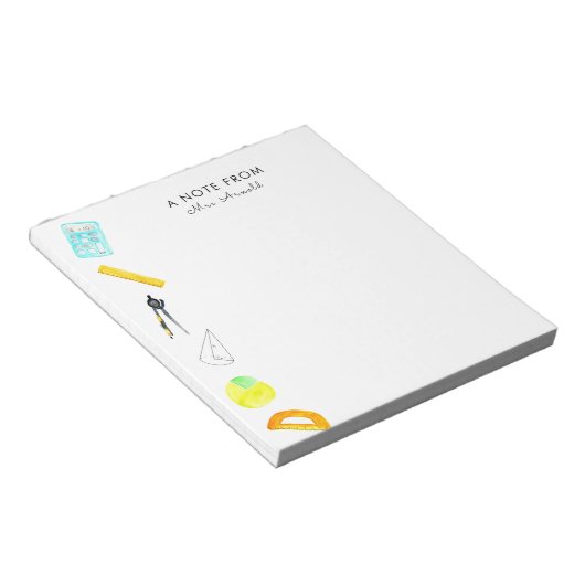 Mathematiklehrer Notizblock (angewinkelt)