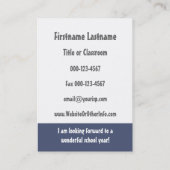 Mathematiklehrer zurück zur Kontaktinformationen d Visitenkarte (Rückseite)