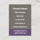 Mathematiklehrer zurück zur Kontaktinformationen d Visitenkarte (Rückseite)