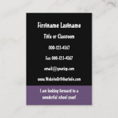 Mathematiklehrer zurück zur Kontaktinformationen d Visitenkarte (Rückseite)