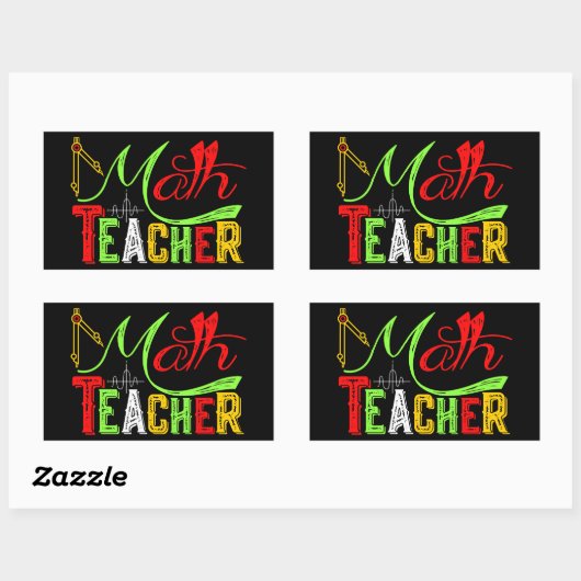 Mathematiklehrer zurück zur Schule Rechteckiger Aufkleber (Blatt)