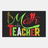 Mathematiklehrer zurück zur Schule Rechteckiger Aufkleber (Vorderseite)