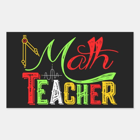 Mathematiklehrer zurück zur Schule Rechteckiger Aufkleber (Vorderseite)