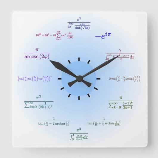 Mathematikmauer Quadratische Wanduhr (Vorderseite)