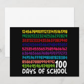 Mathematiknummern 100. Schultag Kinder Einladung (Vorne/Hinten)