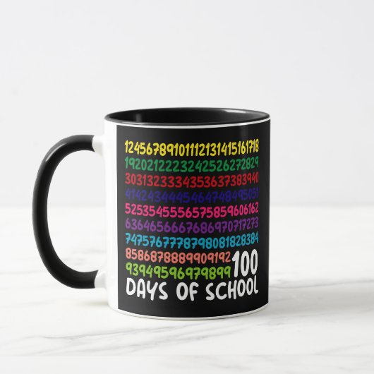 Mathematiknummern 100. Schultag Kinder Tasse (Links)