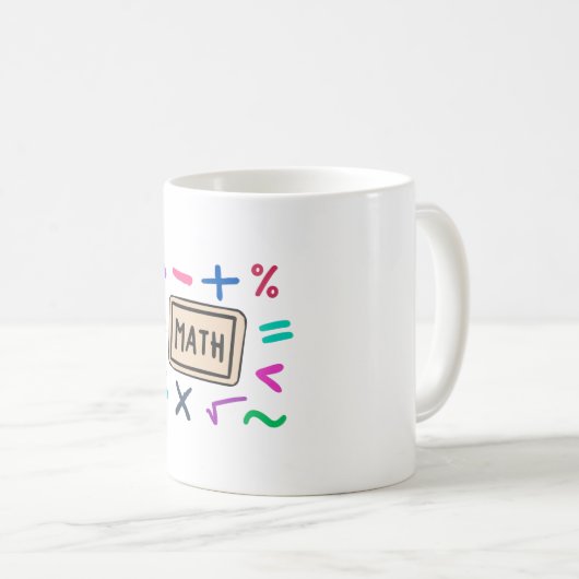 Mathematiksymbole für Studenten und Eltern Kaffeetasse (VorderseiteRechts)