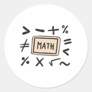 Mathematiksymbole für Studenten und Eltern Runder Aufkleber