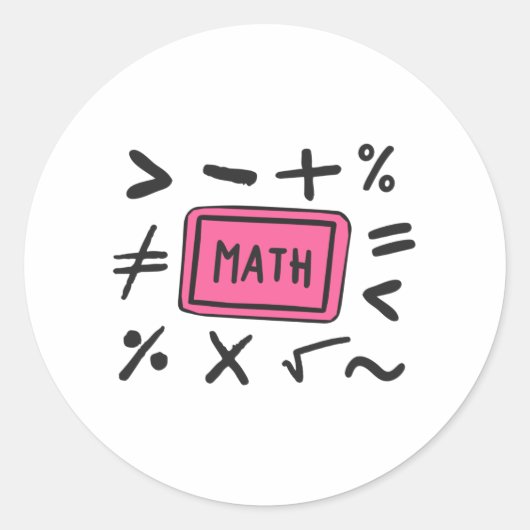 Mathematiksymbole für Studenten und Eltern Runder Aufkleber (Vorderseite)