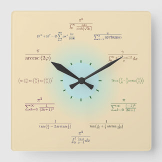 Mathematikuhr Quadratische Wanduhr