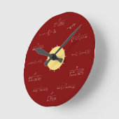 Mathematikuhr (roter Hintergrund) Runde Wanduhr (Winkel)