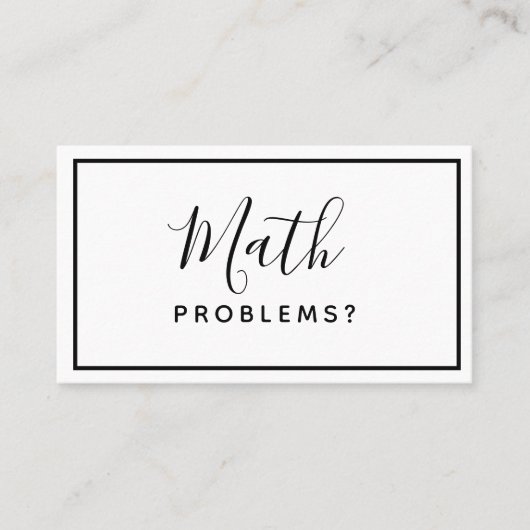 Mathematikunterricht - Minimalistische einfache Vi Visitenkarte (Vorderseite)