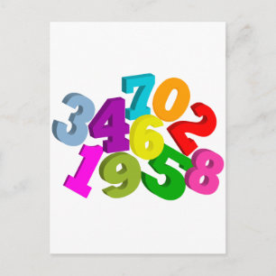 Mathematikzahlen in Farbe Postkarte