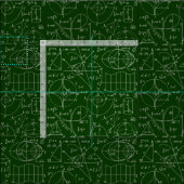 Mathematische Arithmetik formuliert Grün Stoff (Kachel)