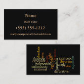 Mathematische Ausdrucks-Wort-Wolken-Schablone Visitenkarte (Vorne/Hinten)