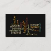 Mathematische Ausdrucks-Wort-Wolken-Schablone Visitenkarte (Rückseite)