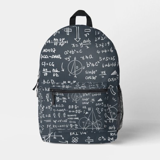 Mathematische Geometrie, Formel Muster, schwarz Bedruckter Rucksack (Vorderseite)