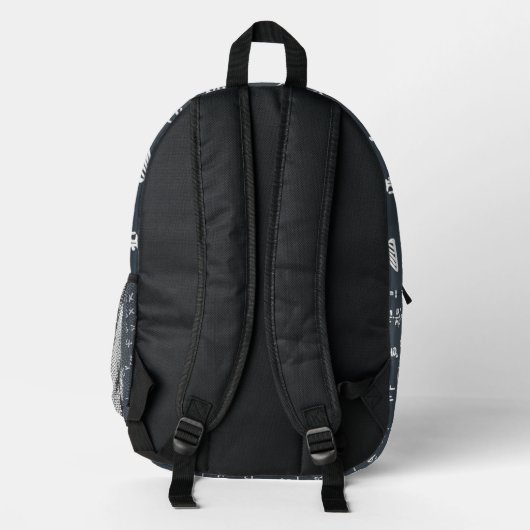 Mathematische Geometrie, Formel Muster, schwarz Bedruckter Rucksack (Rückseite)