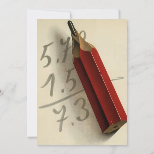 Mathematische Gleichung mit rotem Bleistift, Vinta (Vorderseite)