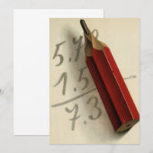 Mathematische Gleichung mit rotem Bleistift, Vinta (Vorne/Hinten)