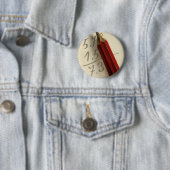 Mathematische Gleichung mit rotem Bleistift, Vinta Button (Beispiel)