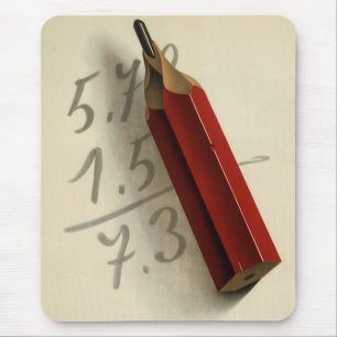 Mathematische Gleichung mit rotem Bleistift, Vinta Mousepad