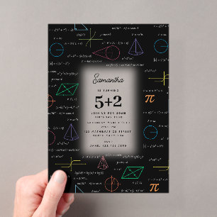 Mathematische Gleichungen Mathe-Formeln Geburtstag Acryleinladungen