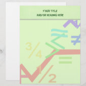 Mathematische Symbole Buchstaben Briefbogen (Vorne/Hinten)