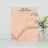 Mathematische Symbole Buchstaben Briefbogen (Stehend Vorderseite)