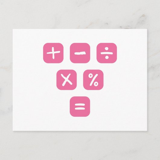 Mathematische Symbole mathematische Zeichen Postkarte (Vorderseite)