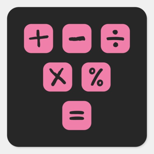 Mathematische Symbole mathematische Zeichen Quadratischer Aufkleber (Vorderseite)