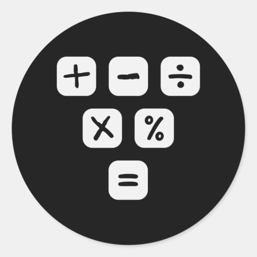 Mathematische Symbole mathematische Zeichen Runder Aufkleber (Vorderseite)
